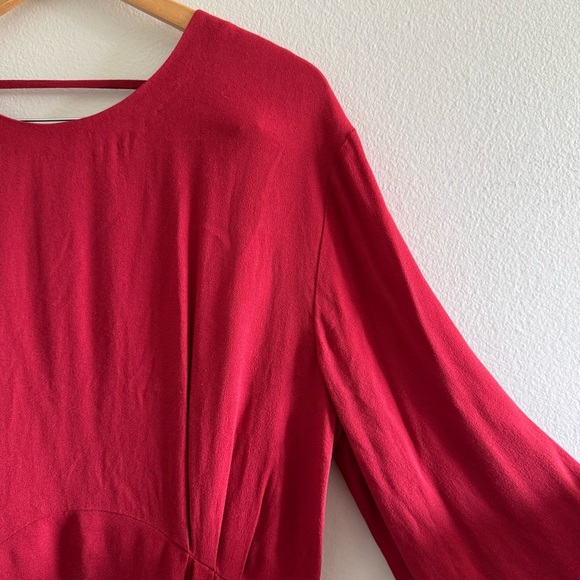 IRO Broken Open Back Relax Long Sleeve Red Mini Dress size 36/US 4 - Picture 11 of 16